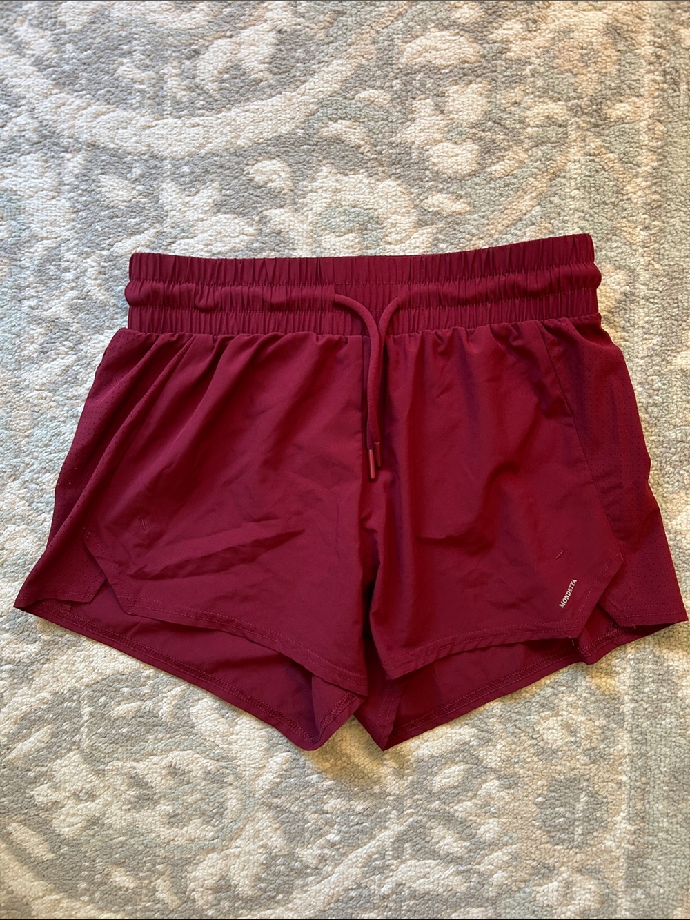 Mondetta Women's Athletic Drawstring Shorts in Burgundy